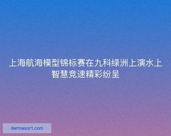 上海航海模型锦标赛在九科绿洲上演水上智慧竞速精彩纷呈 上海航海模型锦标赛在九科绿洲上演水上智慧竞速精彩纷呈