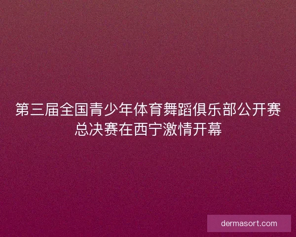 第三届全国青少年体育舞蹈俱乐部公开赛总决赛在西宁激情开幕